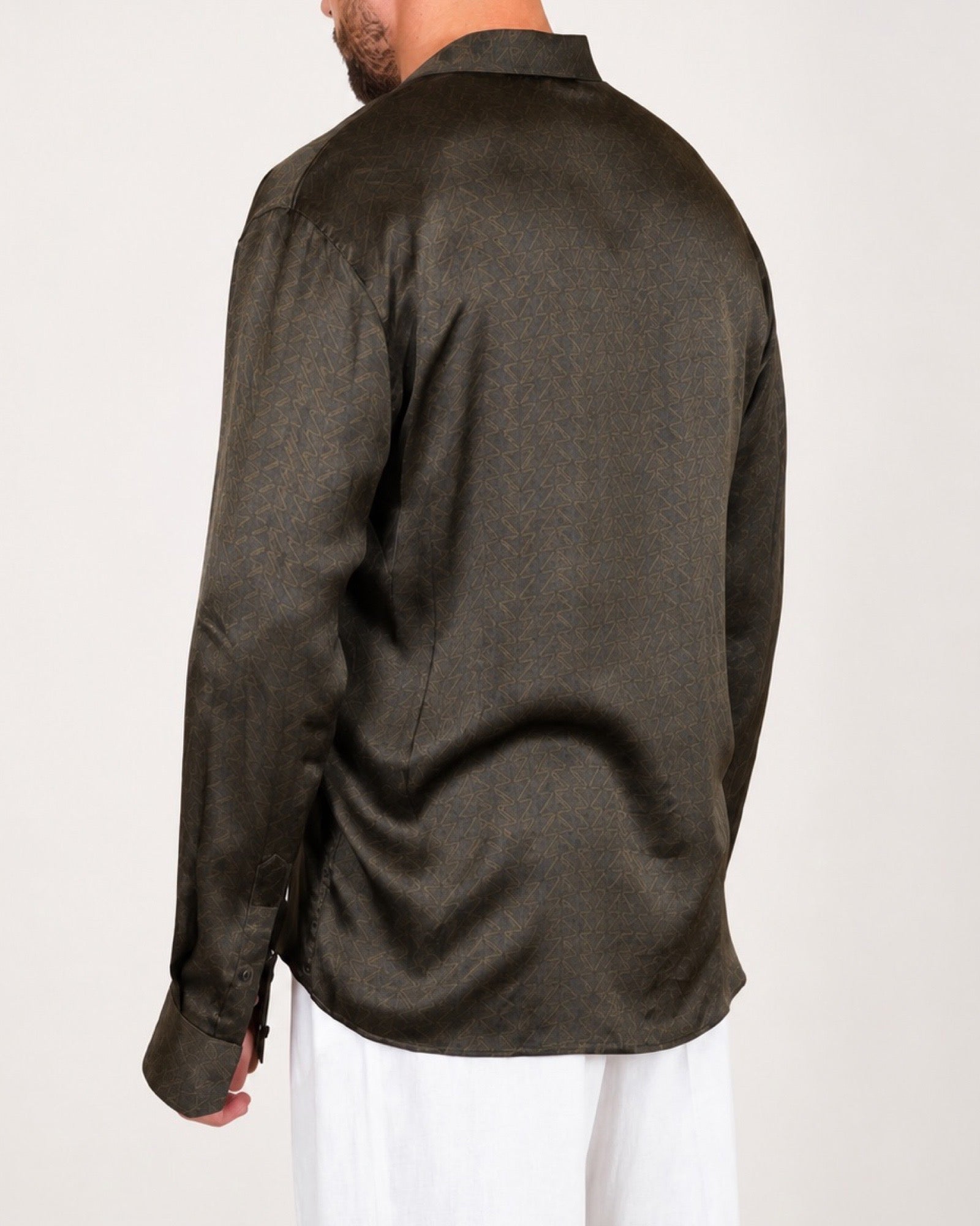 Olive Jacquard Relaxed Shirt