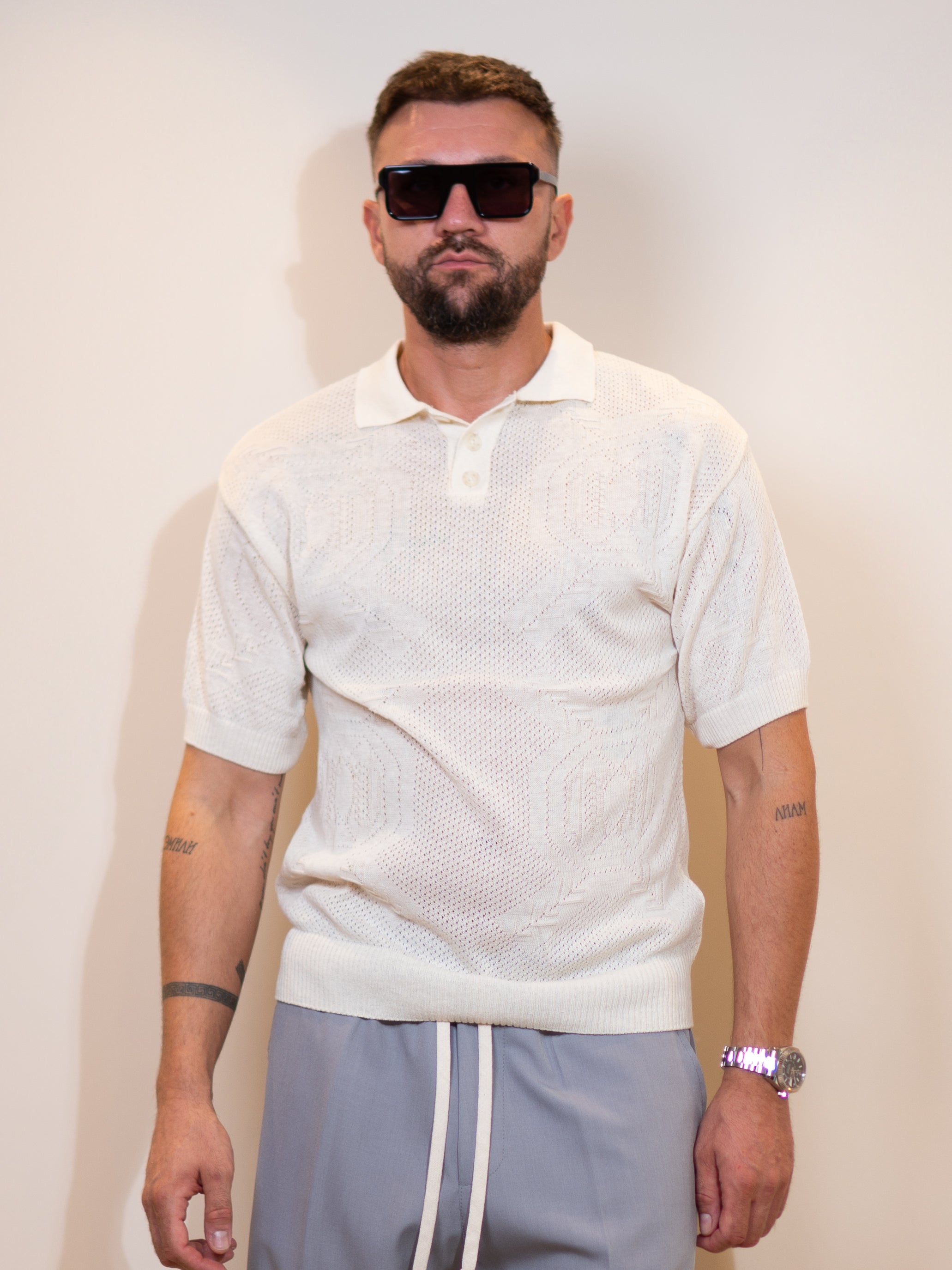 Knit Shirt CREMA White