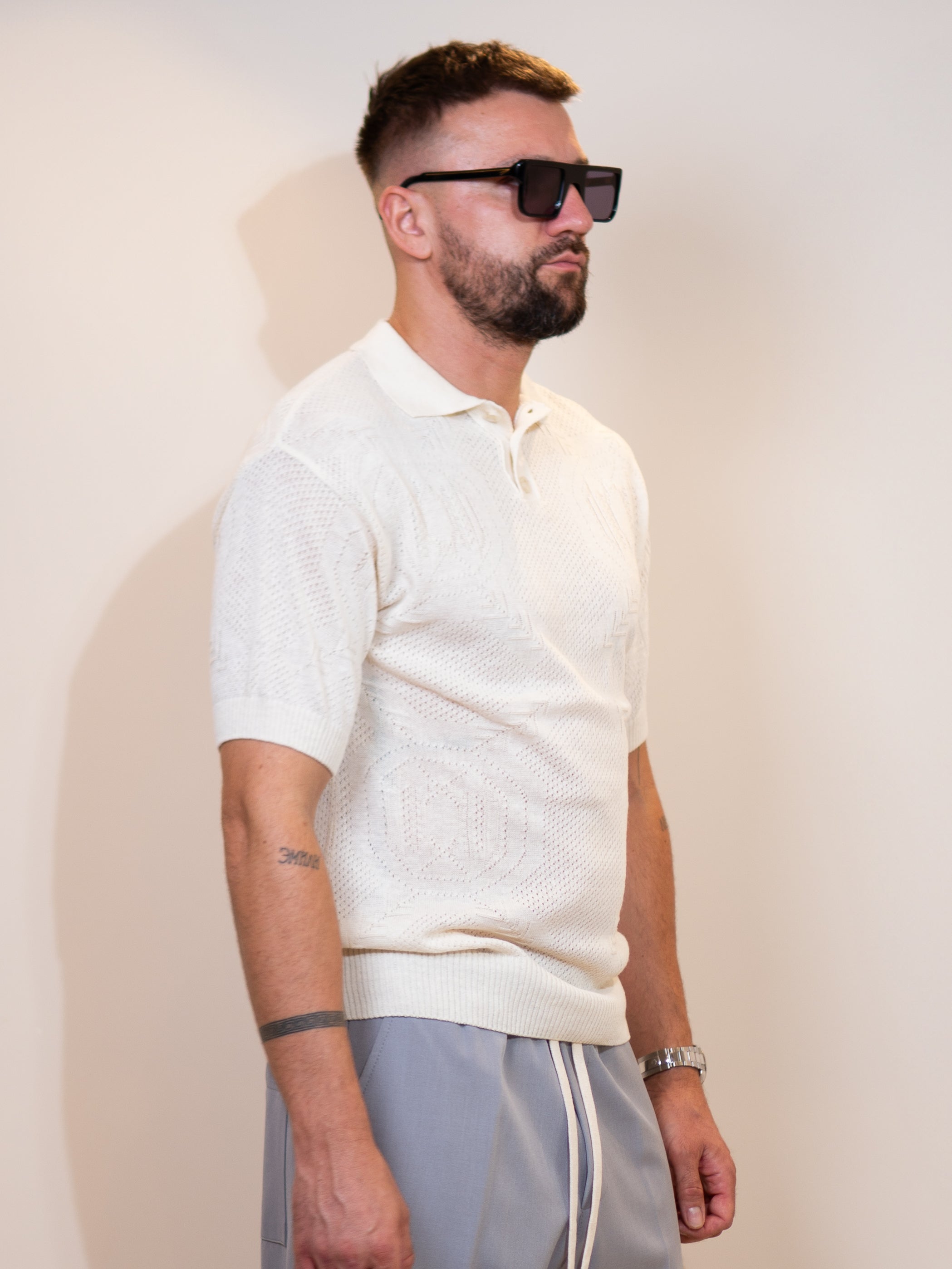 Knit Shirt CREMA White