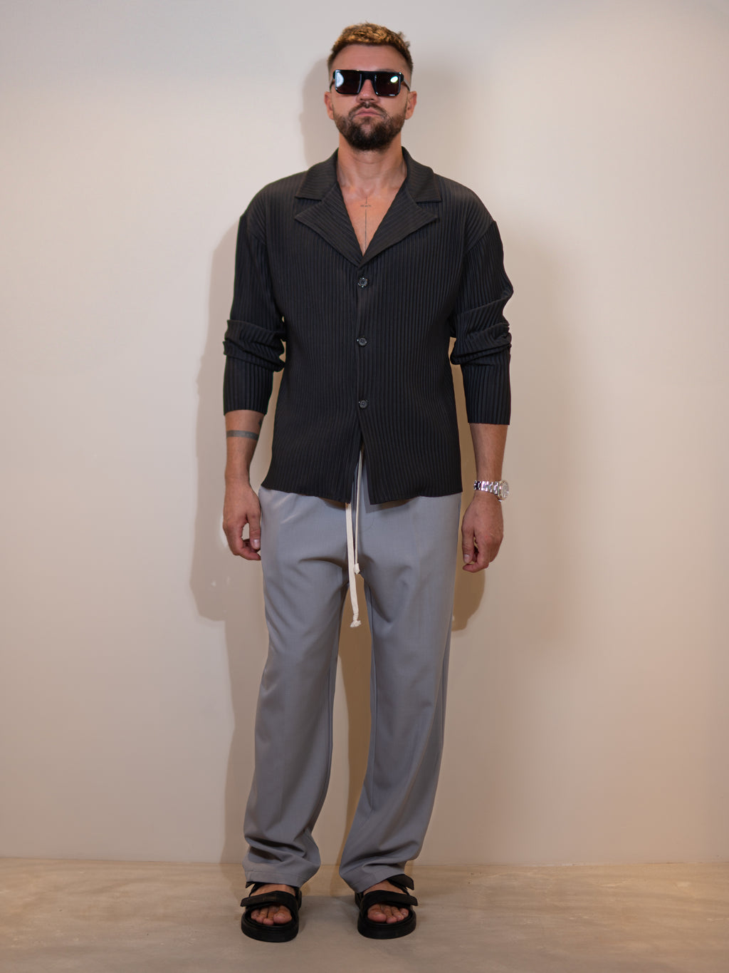 Pleated Shirt LUCA Black