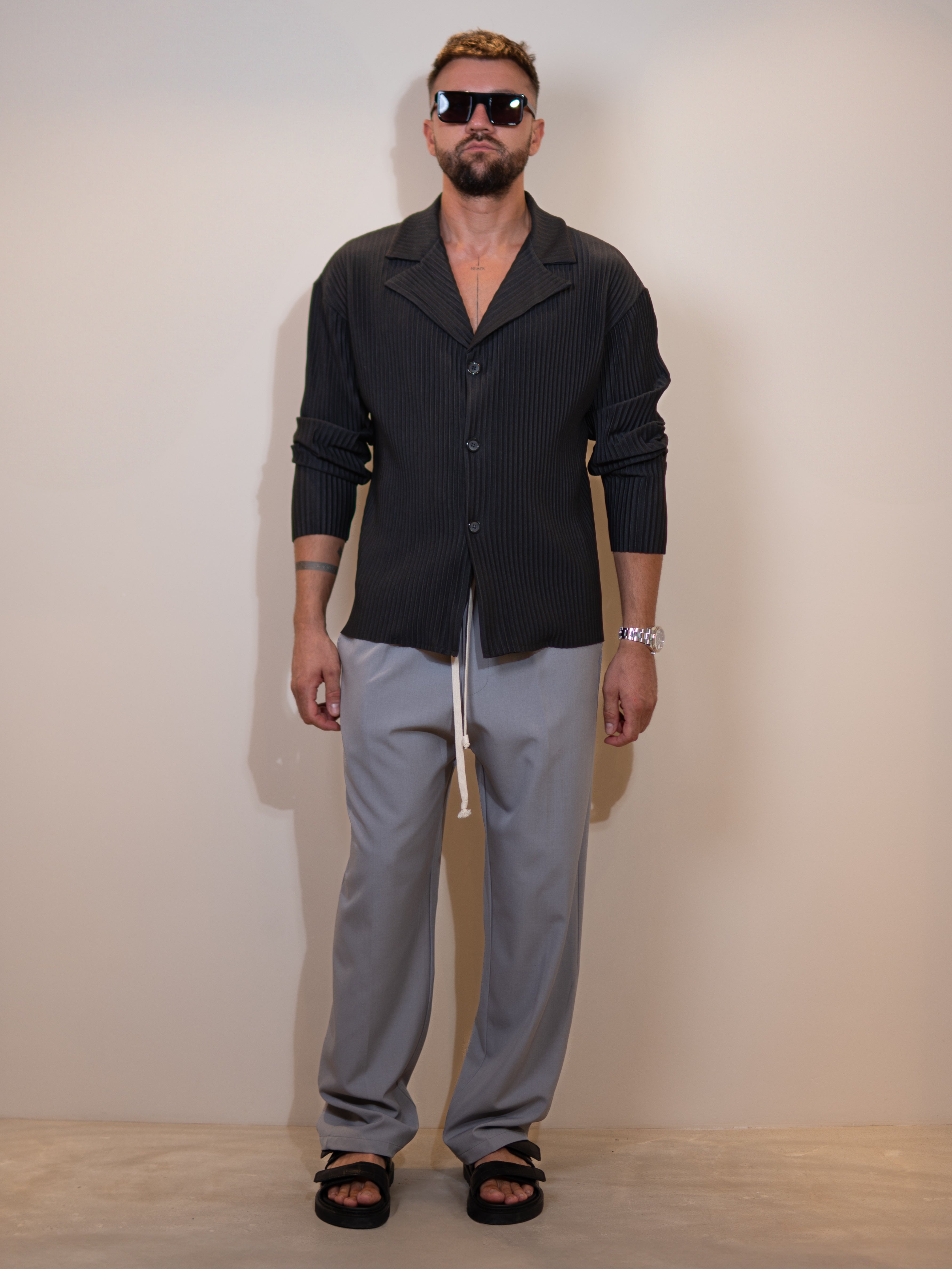 Pleated Shirt LUCA Black