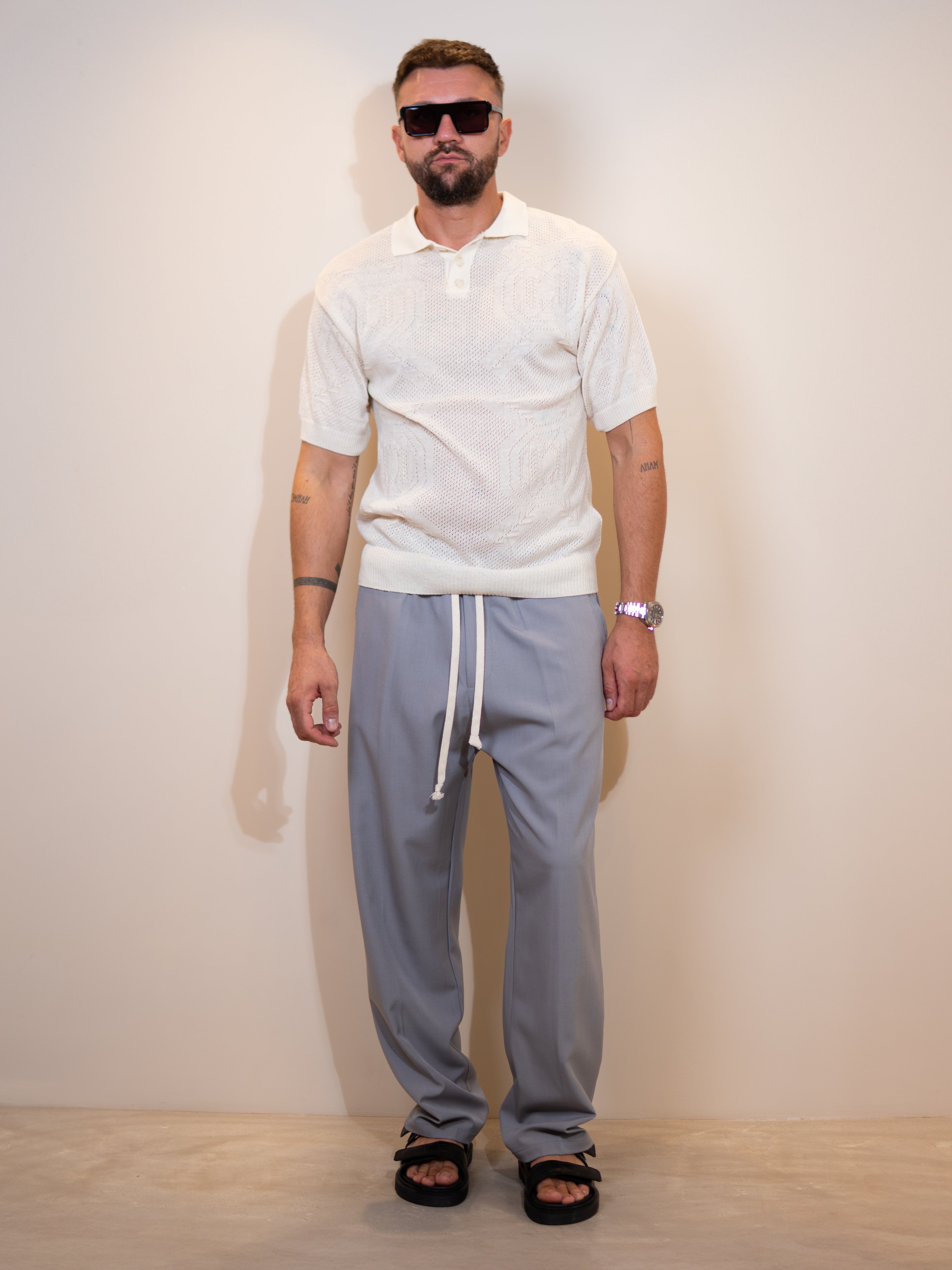 Knit Shirt CREMA White