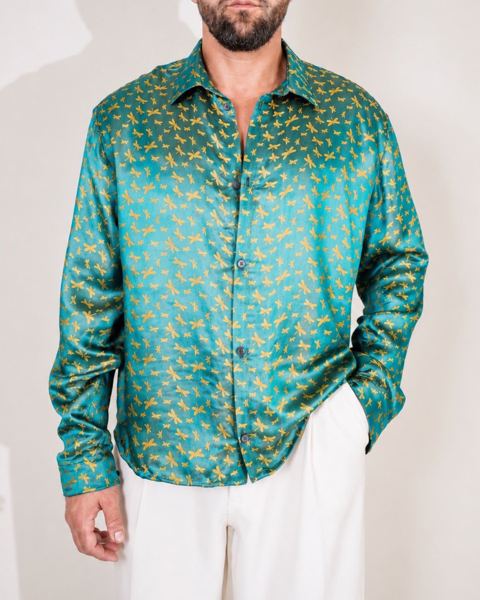 Mulberry Silk Dragonfly Shirt