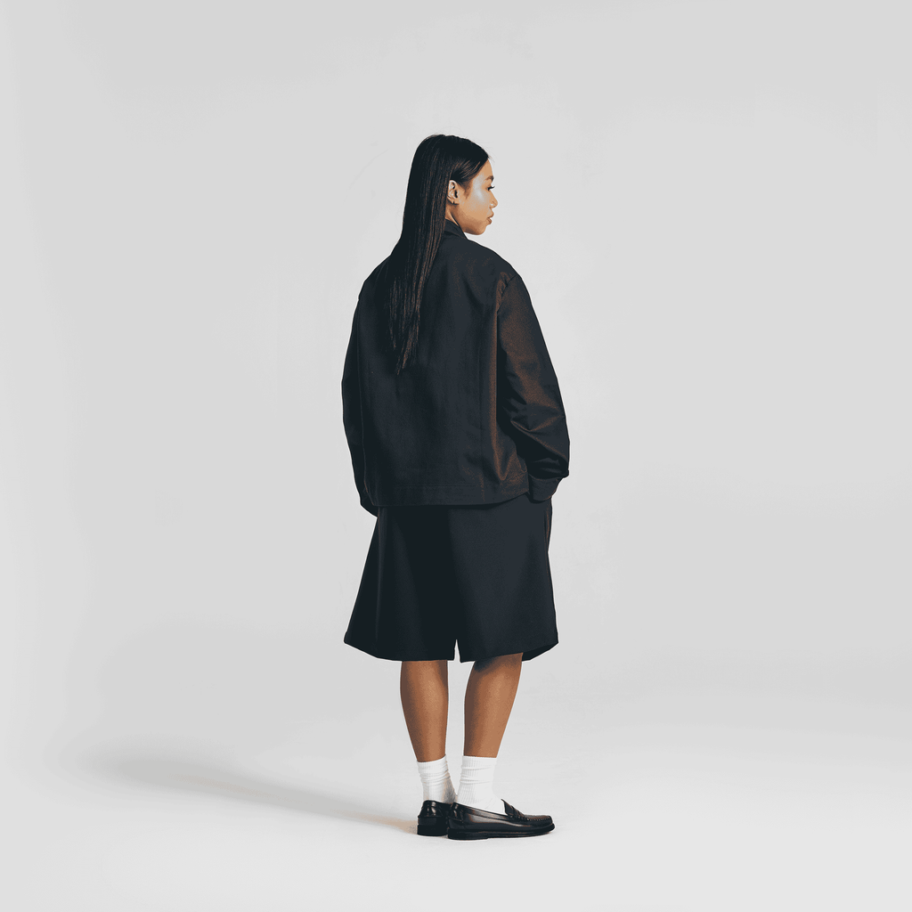 Jet Black Clasp Work Jacket