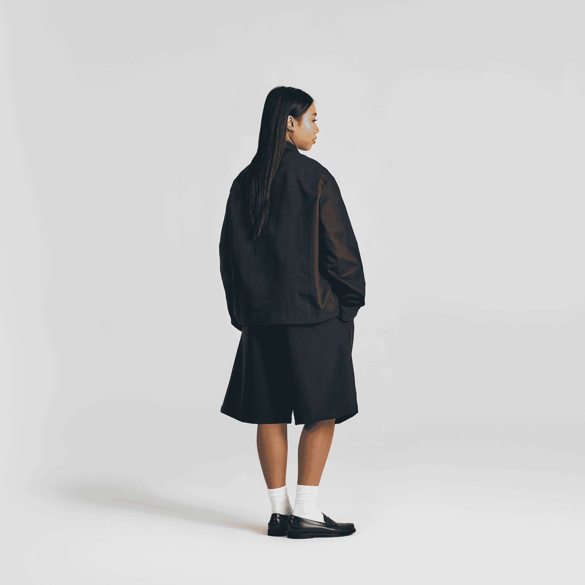 Jet Black Clasp Work Jacket