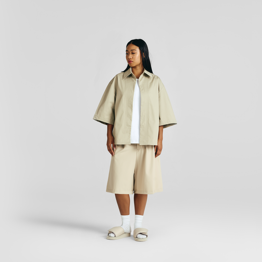 Pure Sand Everyday Pleated Jorts
