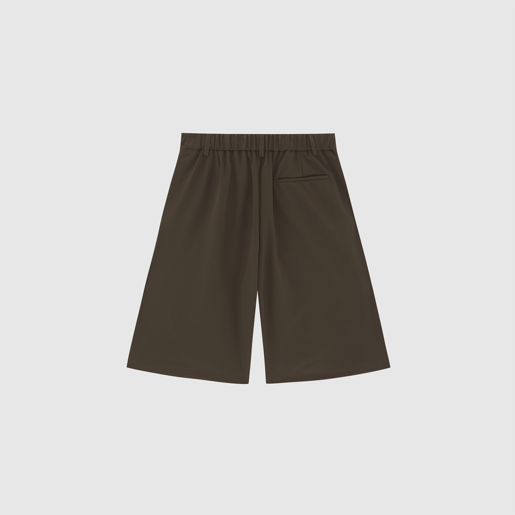 Mocha Brown Everyday Pleated Jorts