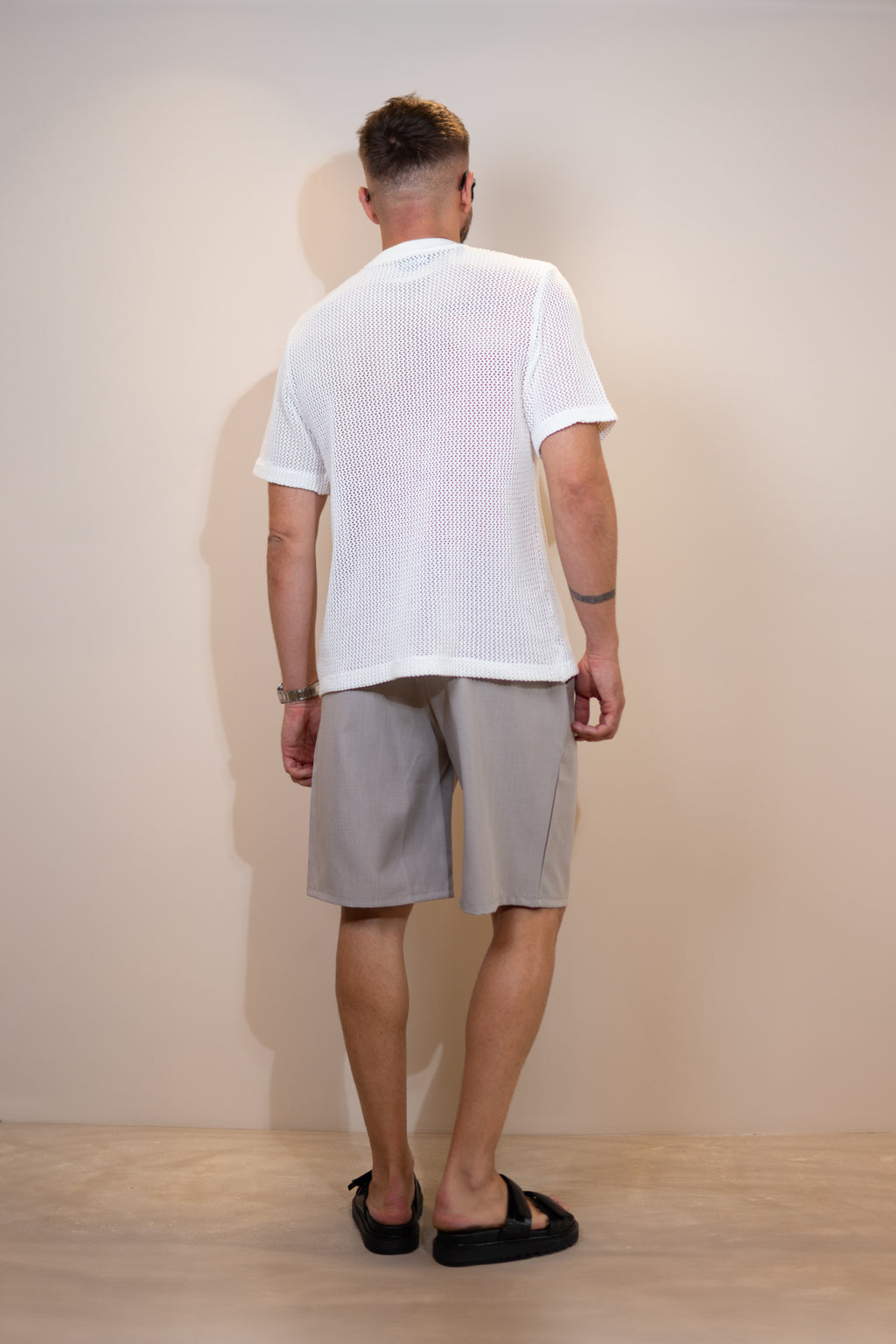 shirt white fishnet