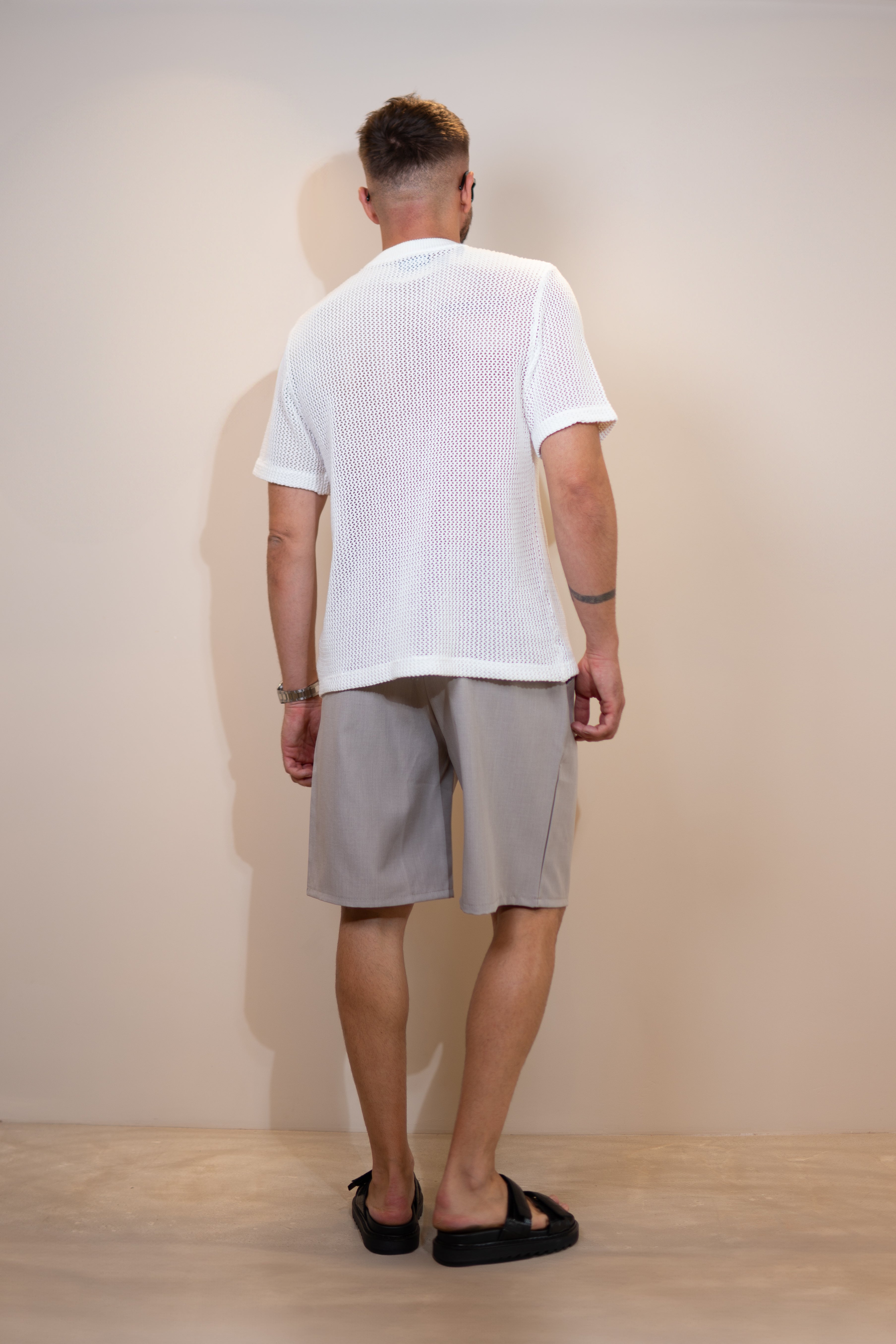 shirt white fishnet